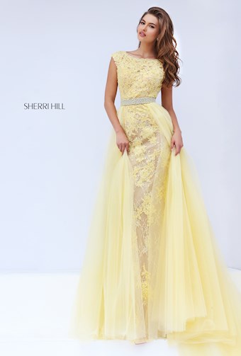 Sherri Hill 11288 #2 Yellow/Nude vertical thumbnail