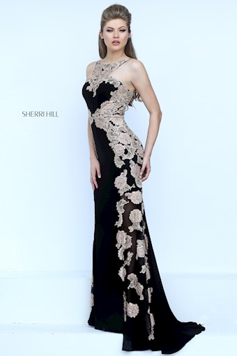 Sherri Hill 11345 #2 Black/Nude vertical thumbnail