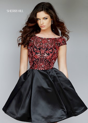 Sherri Hill 32273 #10 Black/Red vertical thumbnail