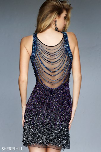 Sherri Hill 32305 #1 default Black/Navy/Purple backface vertical thumbnail