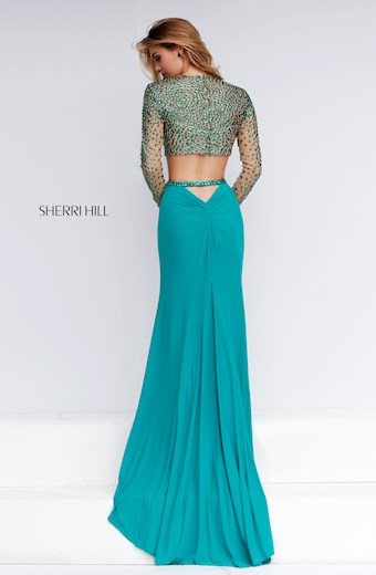 Sherri Hill 32339 #4 Nude/Emerald vertical thumbnail