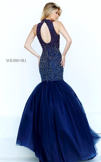 Sherri Hill 32345 #2 Navy/Purple/Gunmetal vertical thumbnail
