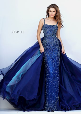 Sherri Hill 32346 #6 Navy/Aqua vertical thumbnail