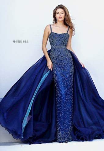 Sherri Hill 32346 #2 Navy/Aqua vertical thumbnail