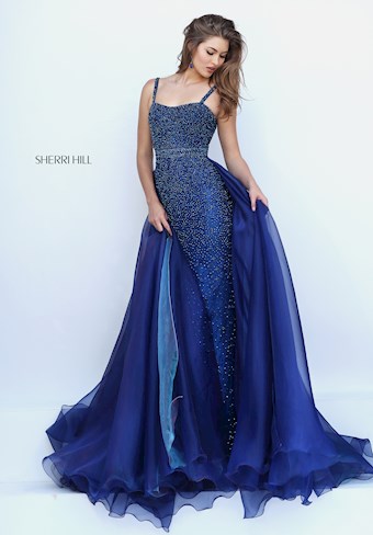 Sherri Hill 32346 #3 Navy/Aqua vertical thumbnail