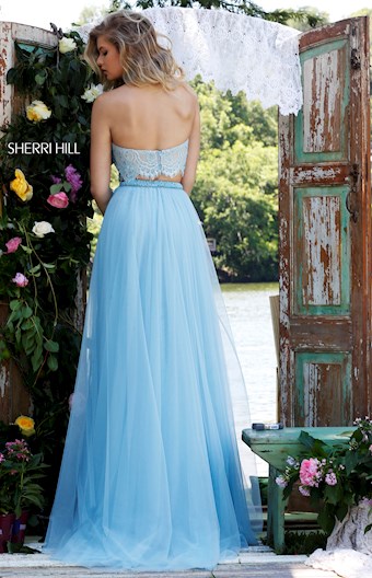 Sherri Hill 32347 #8 Light Blue/Nude vertical thumbnail