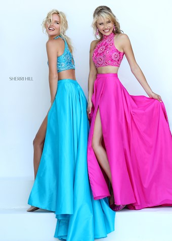 Sherri Hill 32350 #13 Fuchsia Turquoise vertical thumbnail