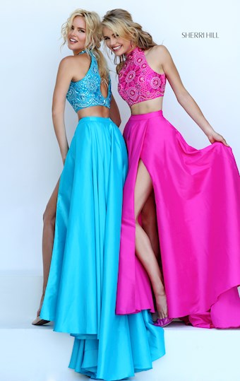 Sherri Hill 32350 #9 Fuchsia Turquoise vertical thumbnail