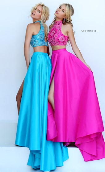 Sherri Hill 32350 #6 Fuchsia Turquoise vertical thumbnail