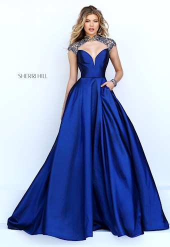 Sherri Hill 50004 #0 default Navy frontface vertical thumbnail
