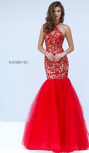 Sherri Hill 50015 #2 Red/Nude vertical thumbnail