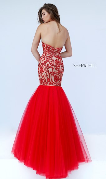 Sherri Hill 50015 #10 Red/Nude vertical thumbnail