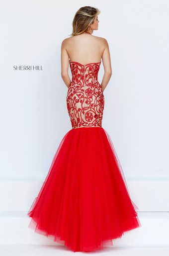Sherri Hill 50015 #5 Red/Nude vertical thumbnail