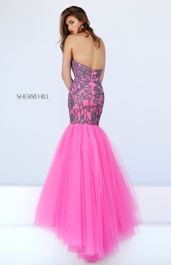 Sherri Hill 50015 #7 Pink/Gunmetal vertical thumbnail