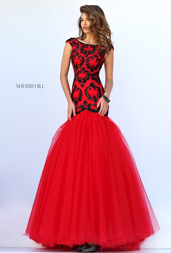 Sherri Hill 50016 #0 default Red/Black frontface vertical thumbnail