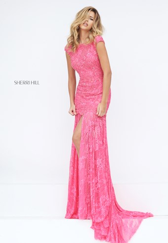 Sherri Hill 50023 #7 Coral/Nude vertical thumbnail