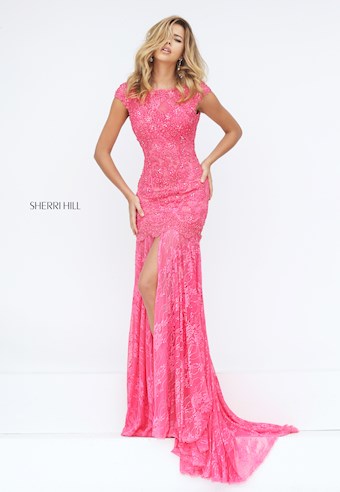 Sherri Hill 50023 #9 Coral/Nude vertical thumbnail