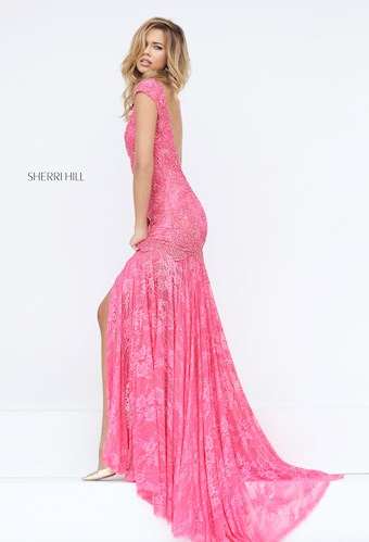 Sherri Hill 50023 #8 Coral/Nude vertical thumbnail
