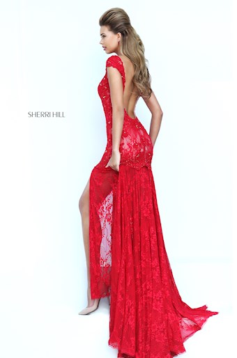 Sherri Hill 50023 #1 Red/Nude vertical thumbnail