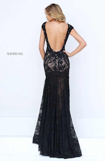 Sherri Hill 50023 #2 Black/Nude vertical thumbnail