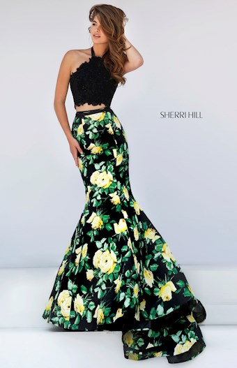 Sherri Hill 50026 #2 Black Print vertical thumbnail