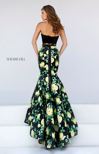 Sherri Hill 50026 #4 Black Print vertical thumbnail
