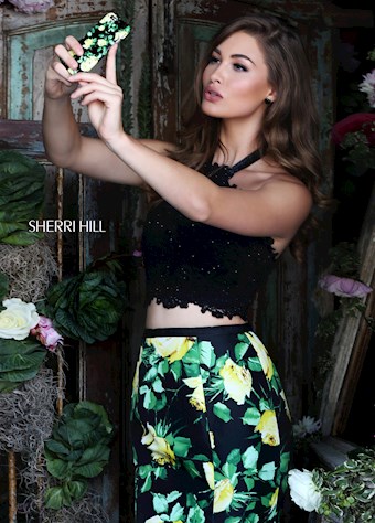 Sherri Hill 50026 #6 Black Print vertical thumbnail
