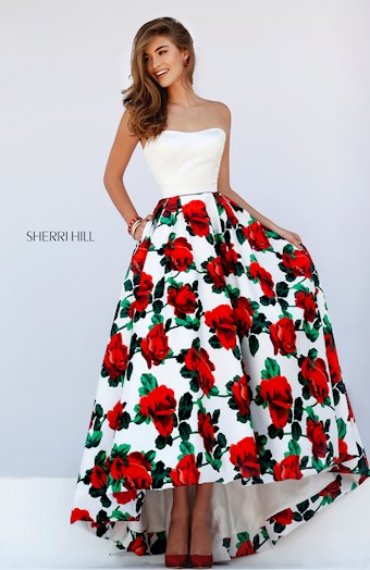 Sherri Hill 50027 #1 Ivory Print vertical thumbnail