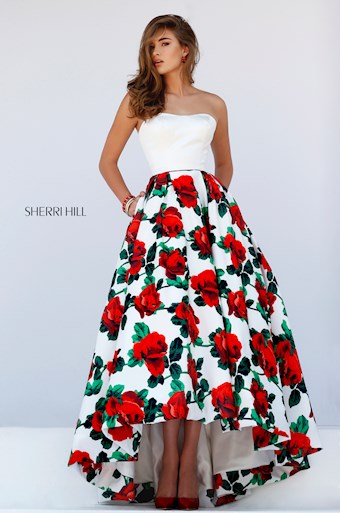 Sherri Hill 50027 #11 Ivory Print vertical thumbnail