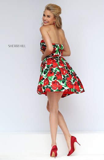 Sherri Hill 50028 #1 Red Print vertical thumbnail
