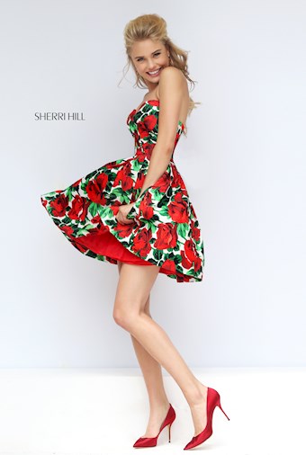 Sherri Hill 50028 #2 Red Print vertical thumbnail