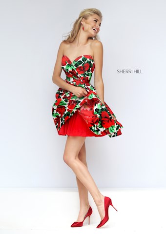 Sherri Hill 50028 #9 Red Print vertical thumbnail