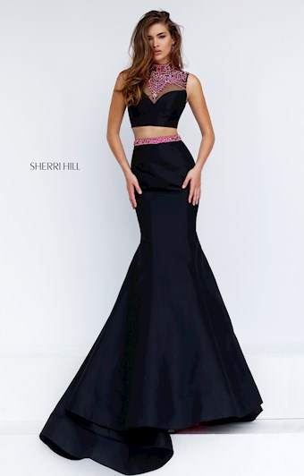 Sherri Hill 50033 #0 default Black frontface vertical thumbnail