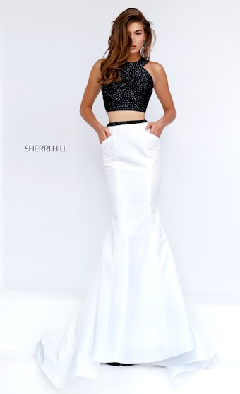 Sherri Hill 50034 #1 Black/Ivory vertical thumbnail