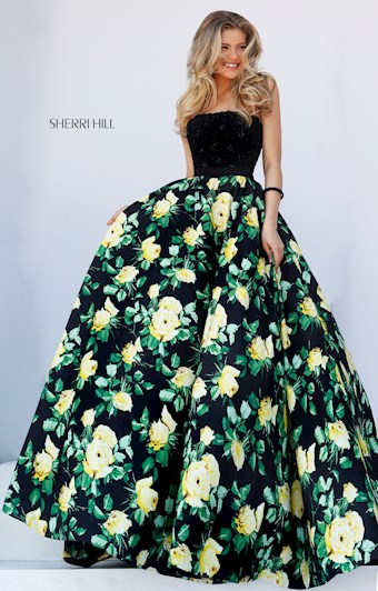 Sherri Hill 50036 #3 Black Print vertical thumbnail