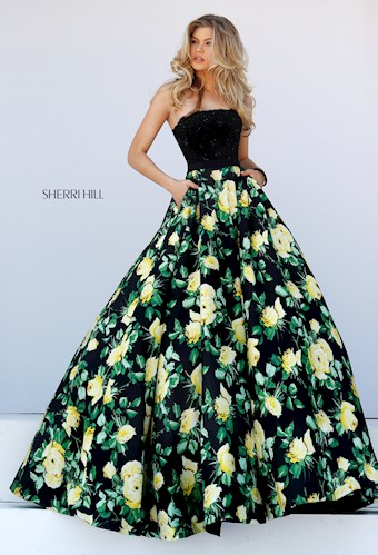 Sherri Hill 50036 #4 Black Print vertical thumbnail