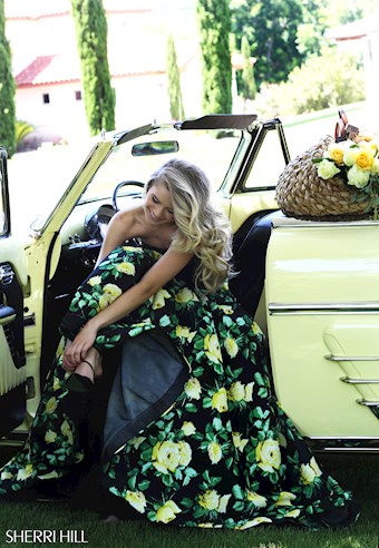 Sherri Hill 50036 #6 Black Print vertical thumbnail
