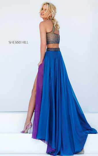 Sherri Hill 50042 #2 Nude/Multi/Purple vertical thumbnail