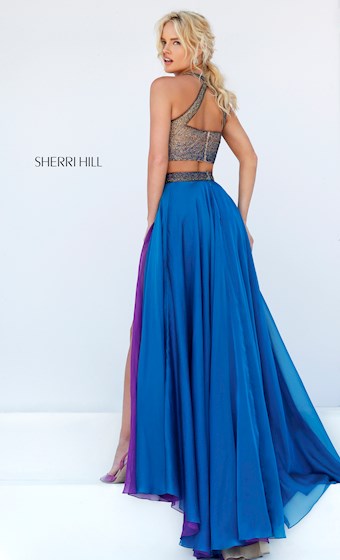 Sherri Hill 50042 #4 Nude/Multi/Purple vertical thumbnail