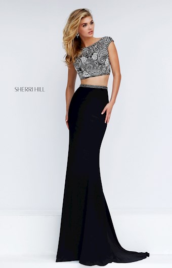 Sherri Hill 50049 #0 default Black/Ivory frontface vertical thumbnail