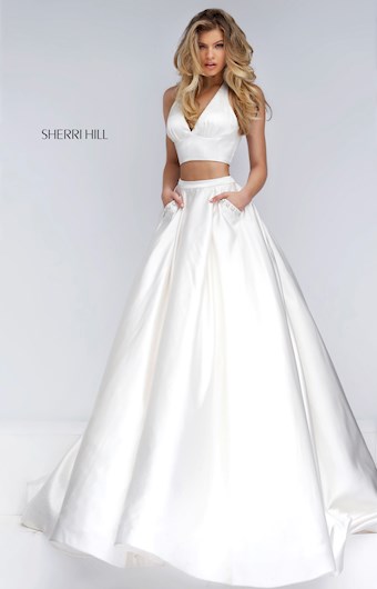 Sherri Hill 50053 #0 default Ivory frontface vertical thumbnail