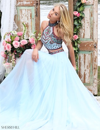 Sherri Hill 50075 #6 Light Blue/Multi vertical thumbnail