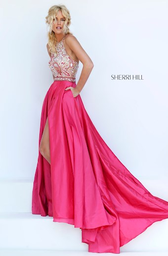 Sherri Hill 50076 #0 default Nude/Coral frontface vertical thumbnail