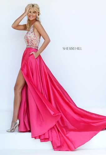 Sherri Hill 50076 #6 Nude/Coral vertical thumbnail