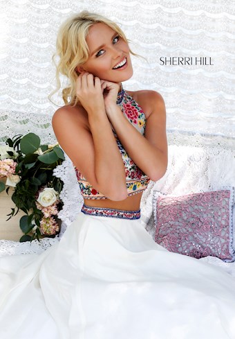 Sherri Hill 50080 #0 default Ivory/Multi frontface vertical thumbnail