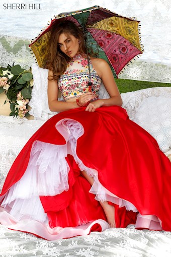 Sherri Hill 50080 #5 Red/Multi vertical thumbnail