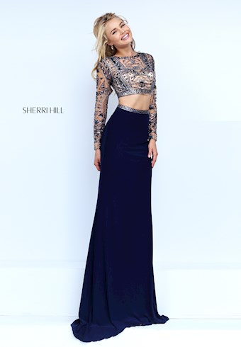 Sherri Hill 50097 #1 Navy frontface vertical thumbnail