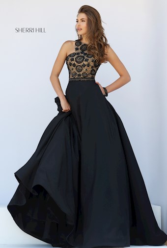 Sherri Hill 50106 #0 default Black frontface vertical thumbnail