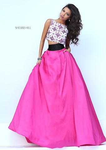 Sherri Hill 50107 #1 Ivory/Fuchsia vertical thumbnail