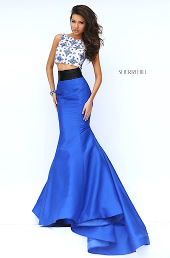 Sherri Hill 50109 #5 Ivory/Royal vertical thumbnail